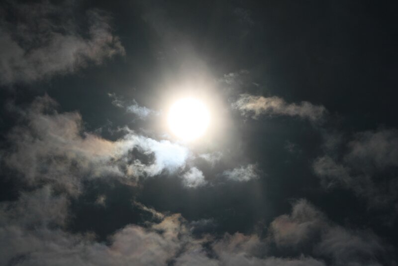 Sun Through Clouds — White, Dramatic, Night