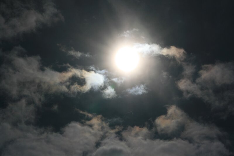 Sun Through Clouds — White, Dramatic, Photograph