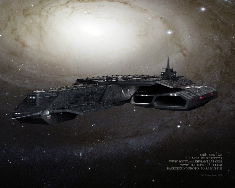 Sun Tzu spaceship in space
