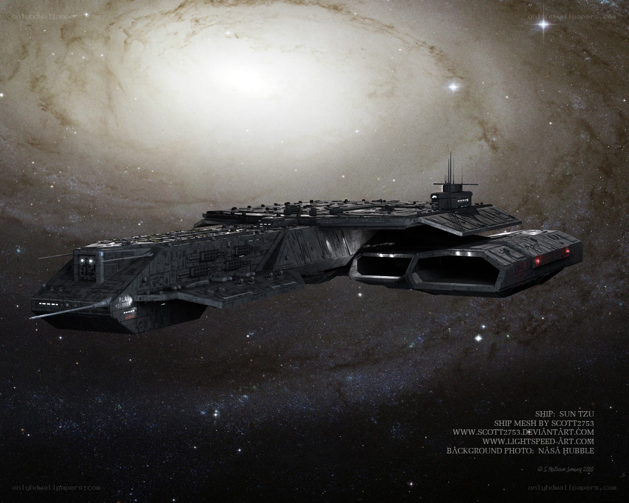 Sun Tzu spaceship in space