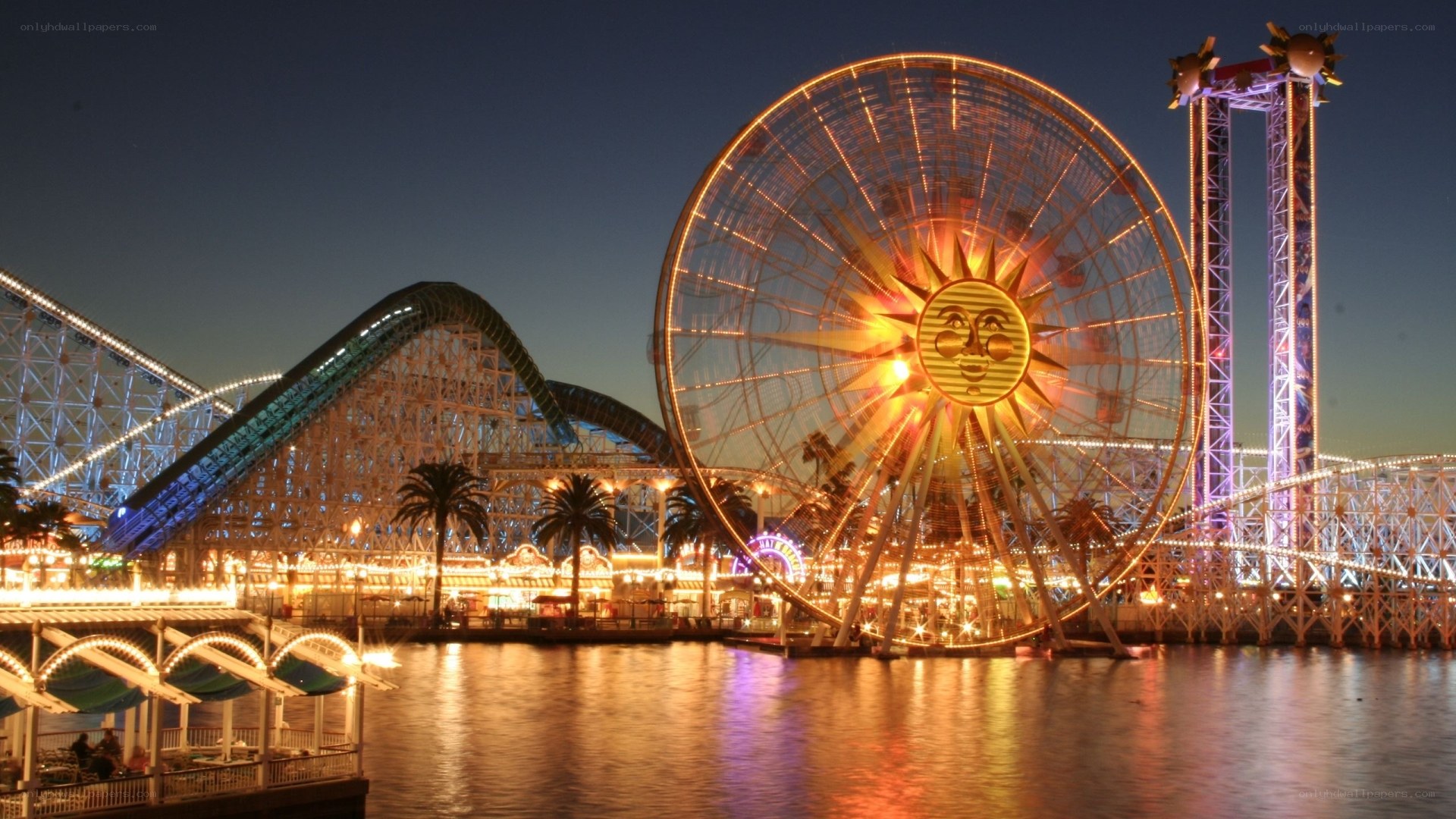 Sun Wheel at night