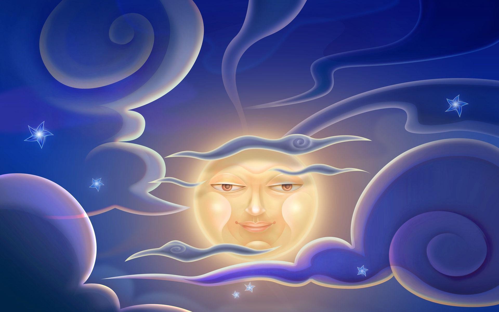 sun with a face in the sky