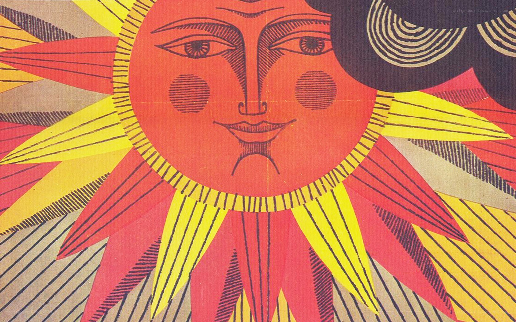 Sun with a face