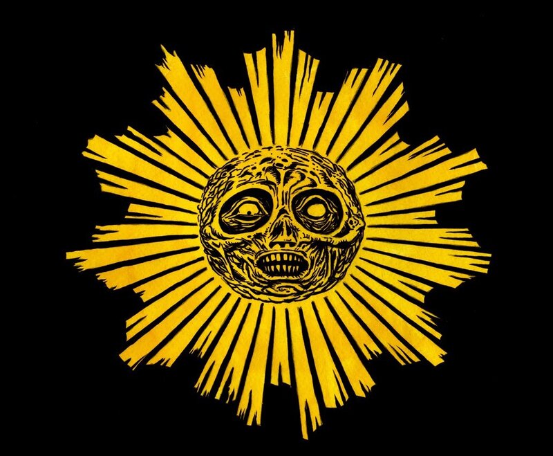 Sun with a skull face