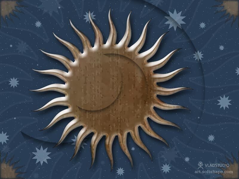 Sun with Crescent Moon