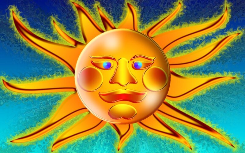 Sun with Face — Yellow
