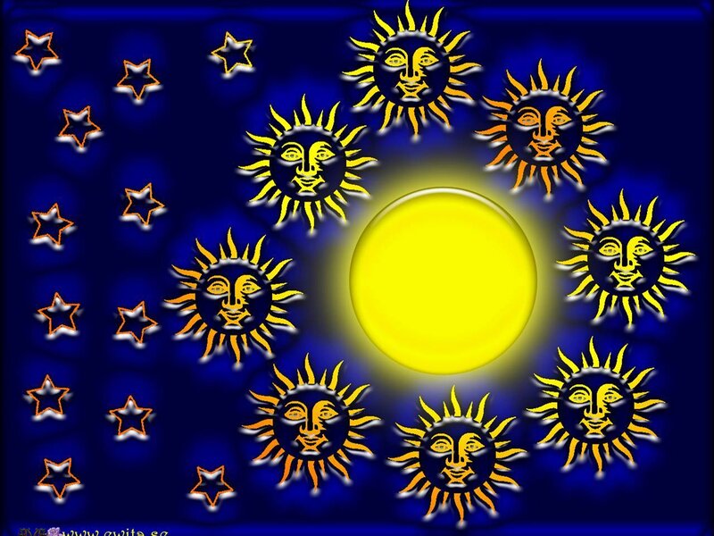 Sun with Faces and Stars