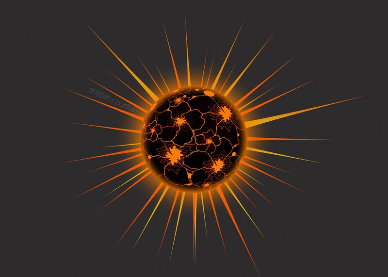 Sun with floral patterns