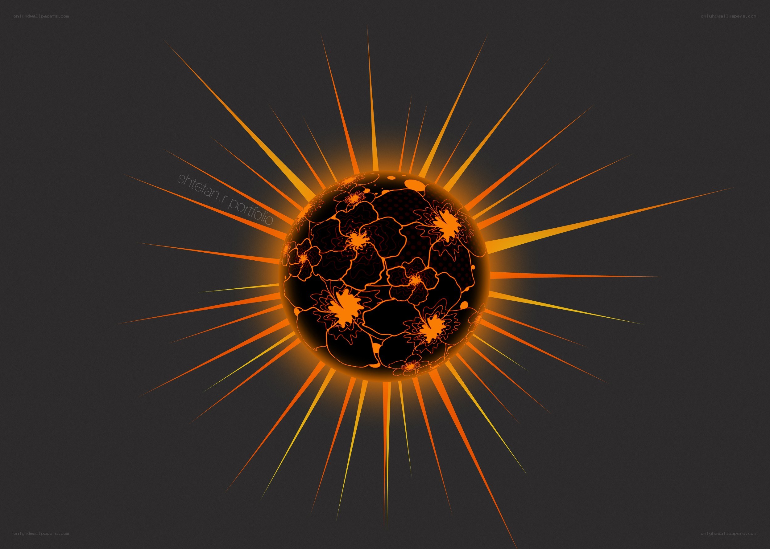 Sun with floral patterns