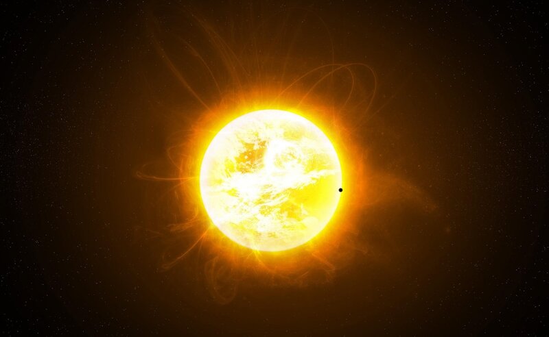Sun with orbiting planet