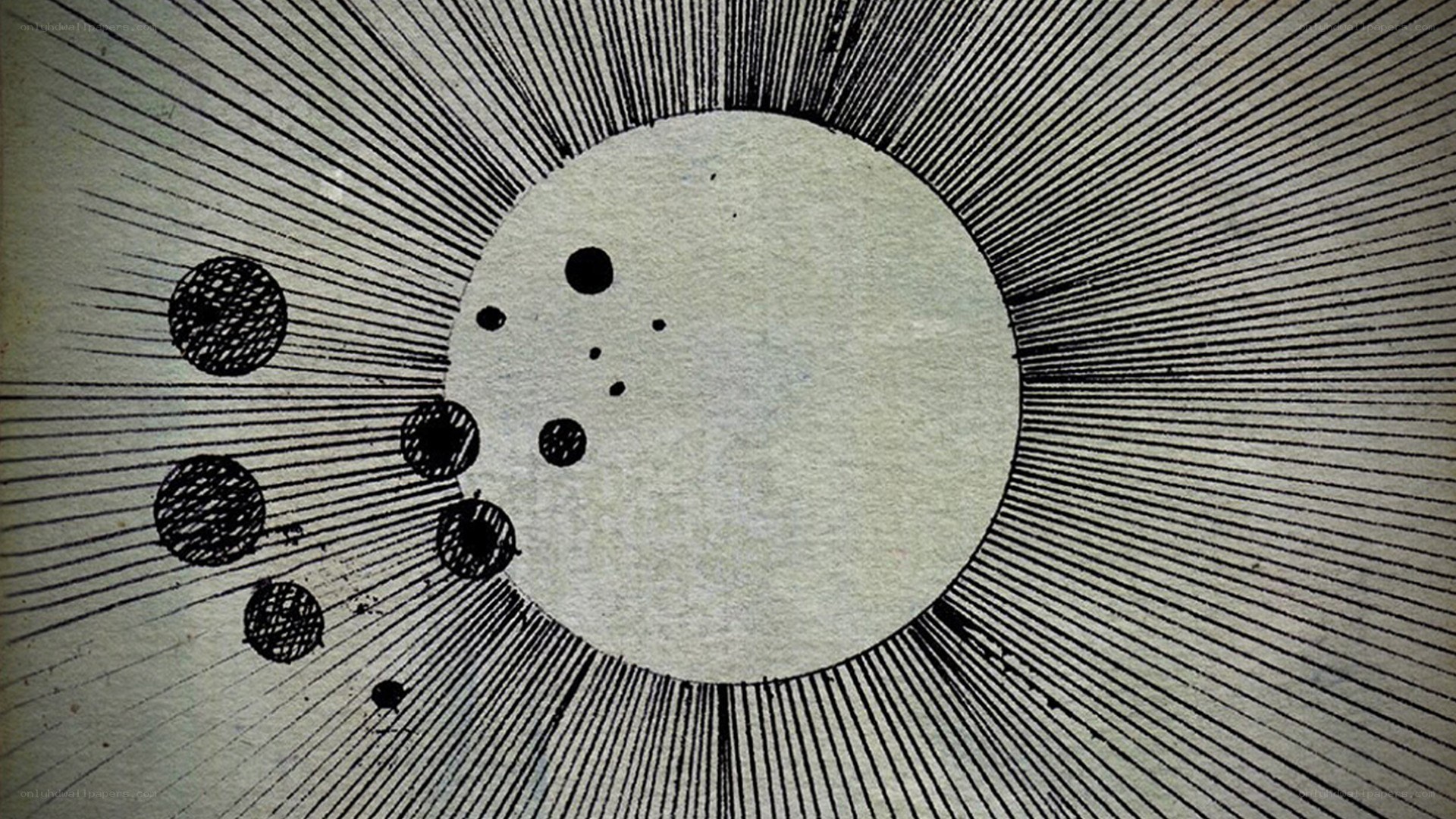Sun with orbiting planets