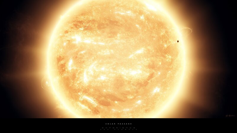 Sun with Planet Transit — Yellow, Dramatic