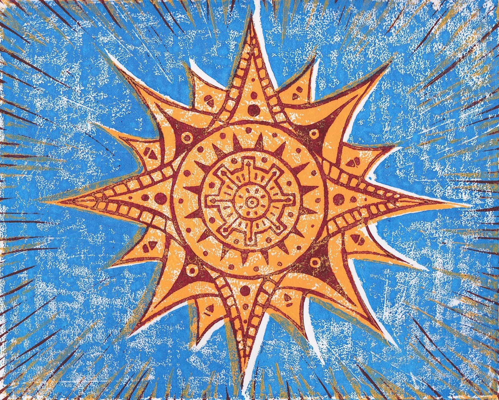 Sun with radiating rays