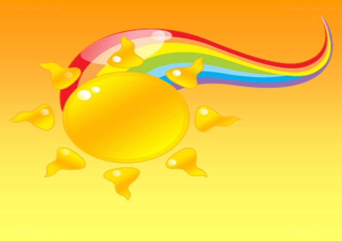 Sun with rainbow illustration