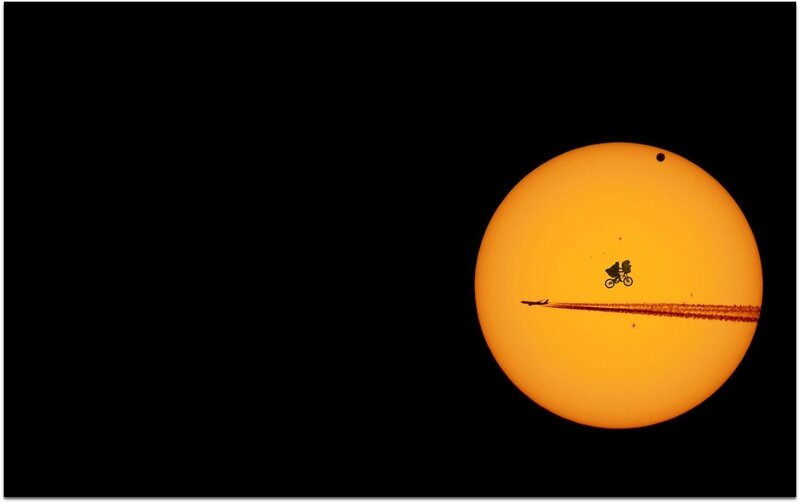 Sun with silhouettes