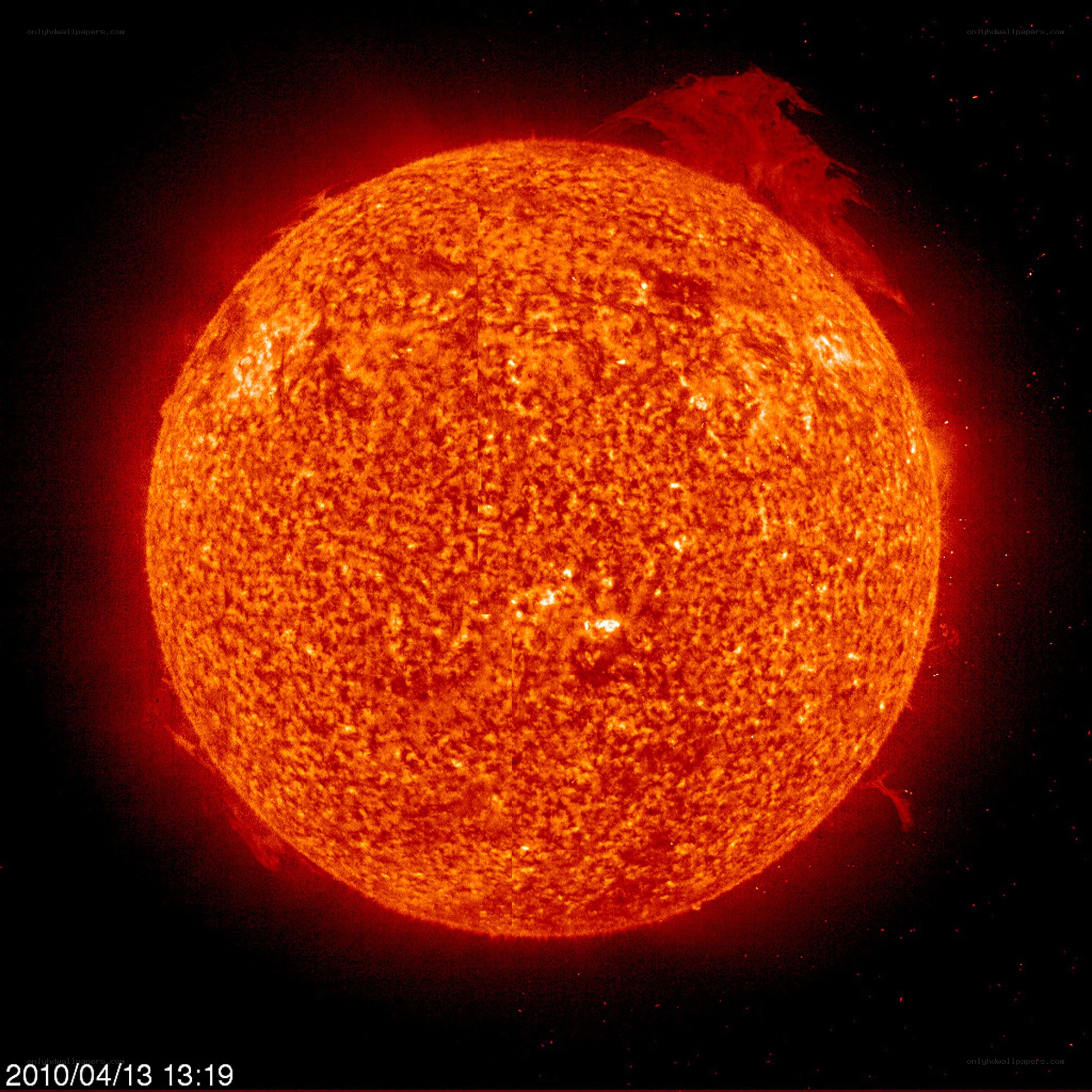 Sun with solar flare