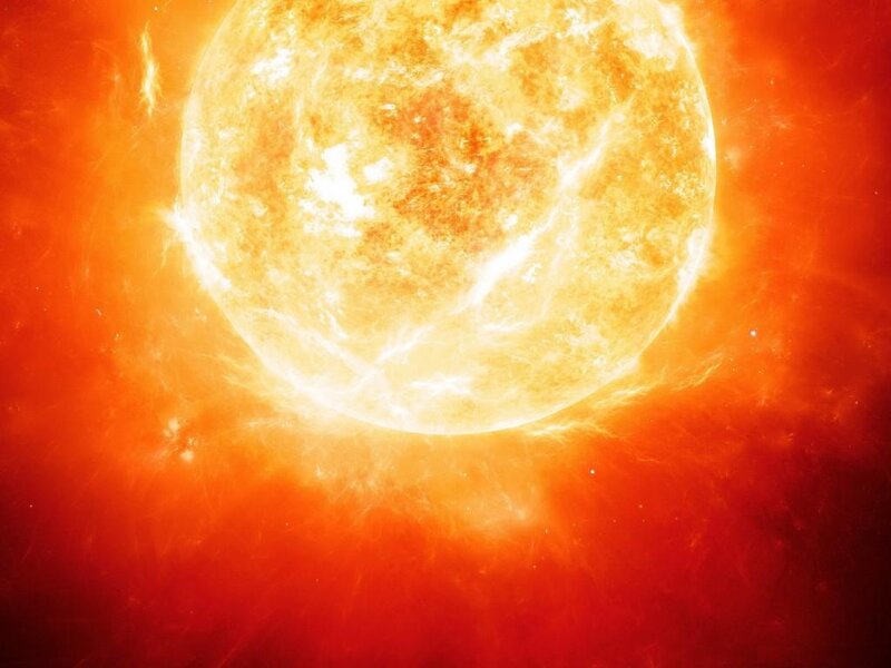 Sun with Solar Flare — Orange
