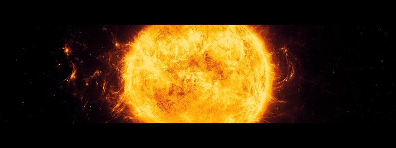 Sun with solar flares