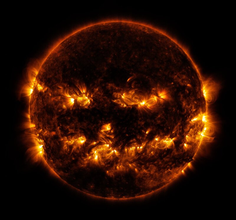 Sun with Solar Flares — Orange, Dramatic, Photograph