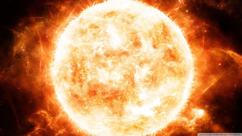 Sun with Solar Flares — Orange