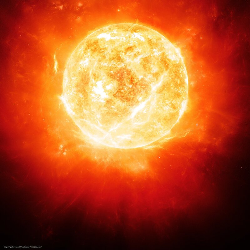 Sun with Solar Flares — Red, Dramatic, Digital Art, Solar Flares, Corona