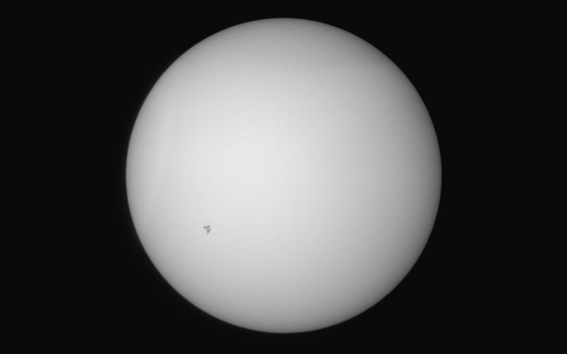 Sun with spacecraft transit