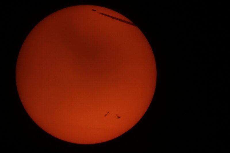Sun with Sunspots — Orange, Dramatic, Night