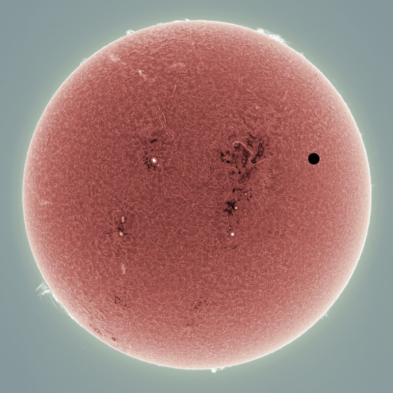 Sun with Sunspots — Red