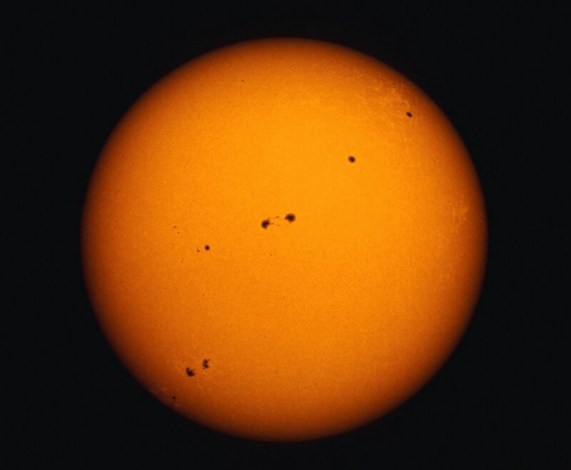Sun with sunspots