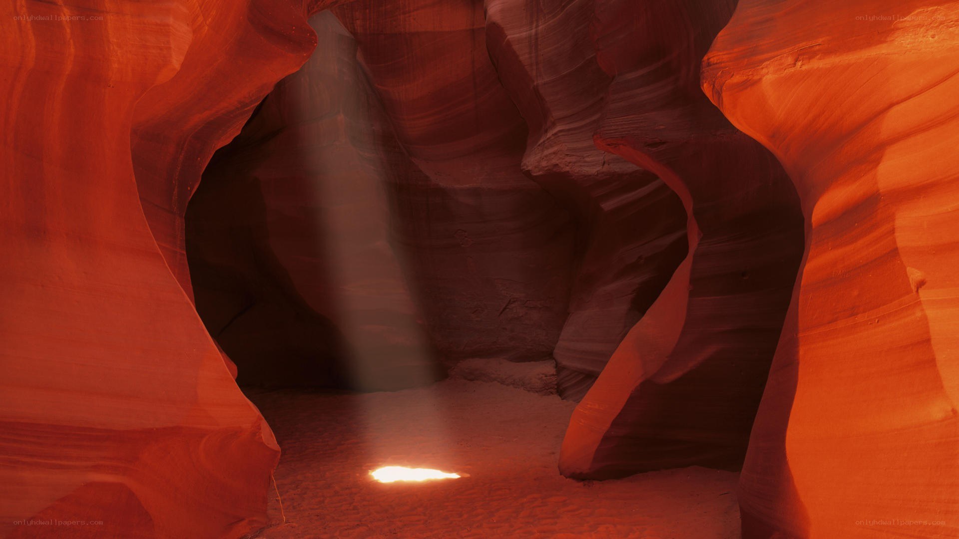 Sunbeam in a red canyon