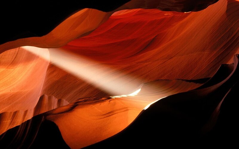 Sunbeam in a sandstone canyon