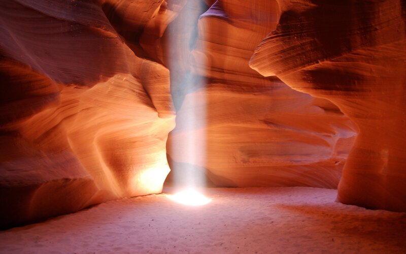 Sunbeam in a sandstone canyon