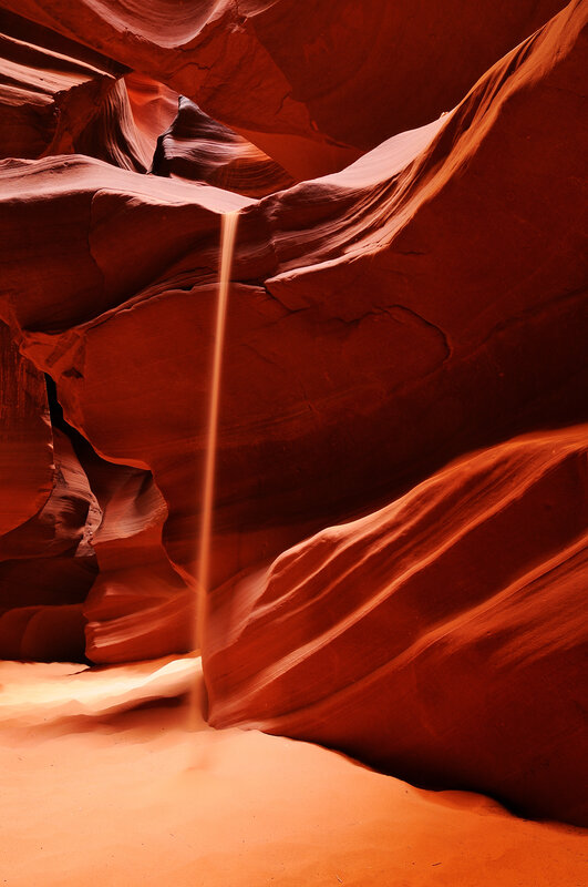 Sunbeam in a sandstone canyon