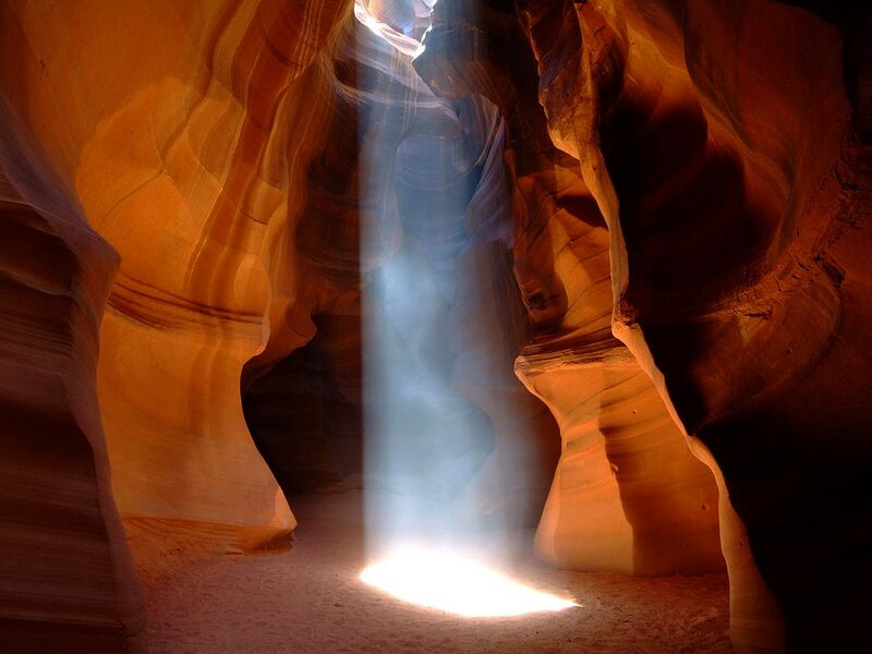 Sunbeam in Canyon — Orange, Dramatic