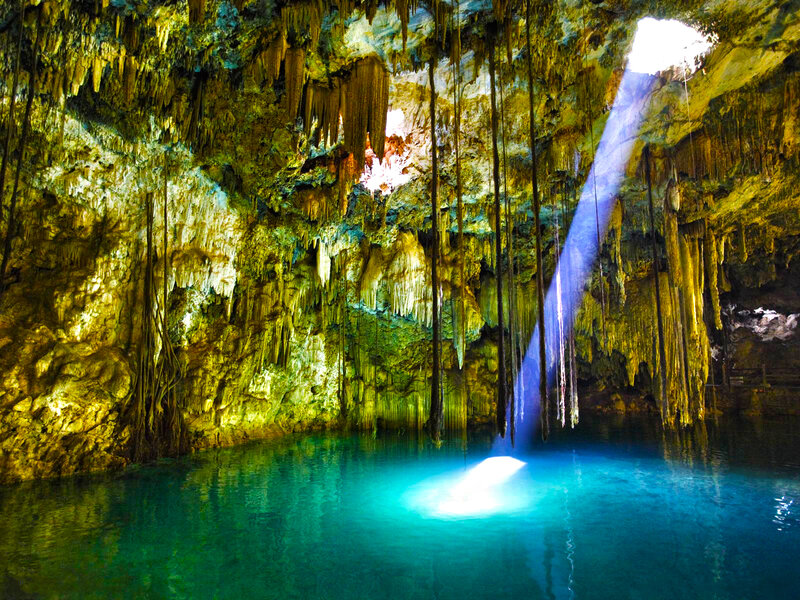 Sunbeam in Cave Pool