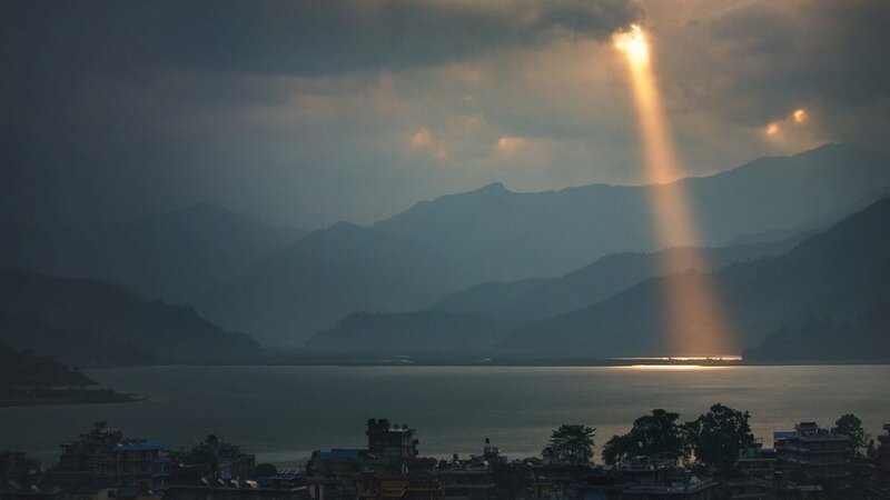 Sunbeam over Lake — Gray