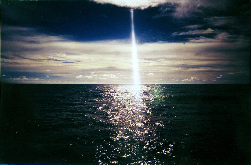 Sunbeam over the ocean