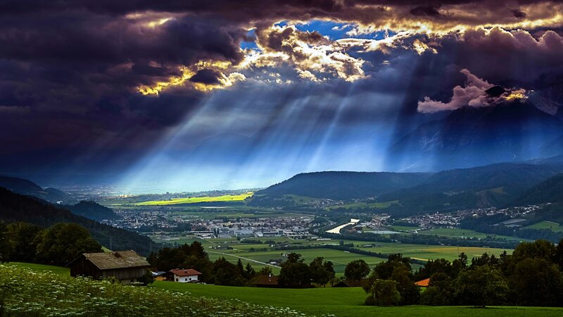 Sunbeams over Valley