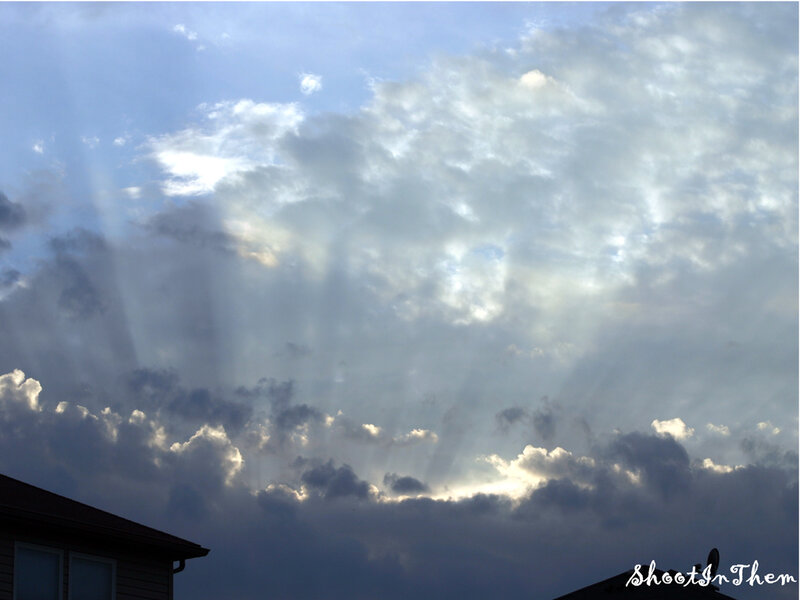 Sunbeams Through Clouds — Blue, Dramatic, Sunset