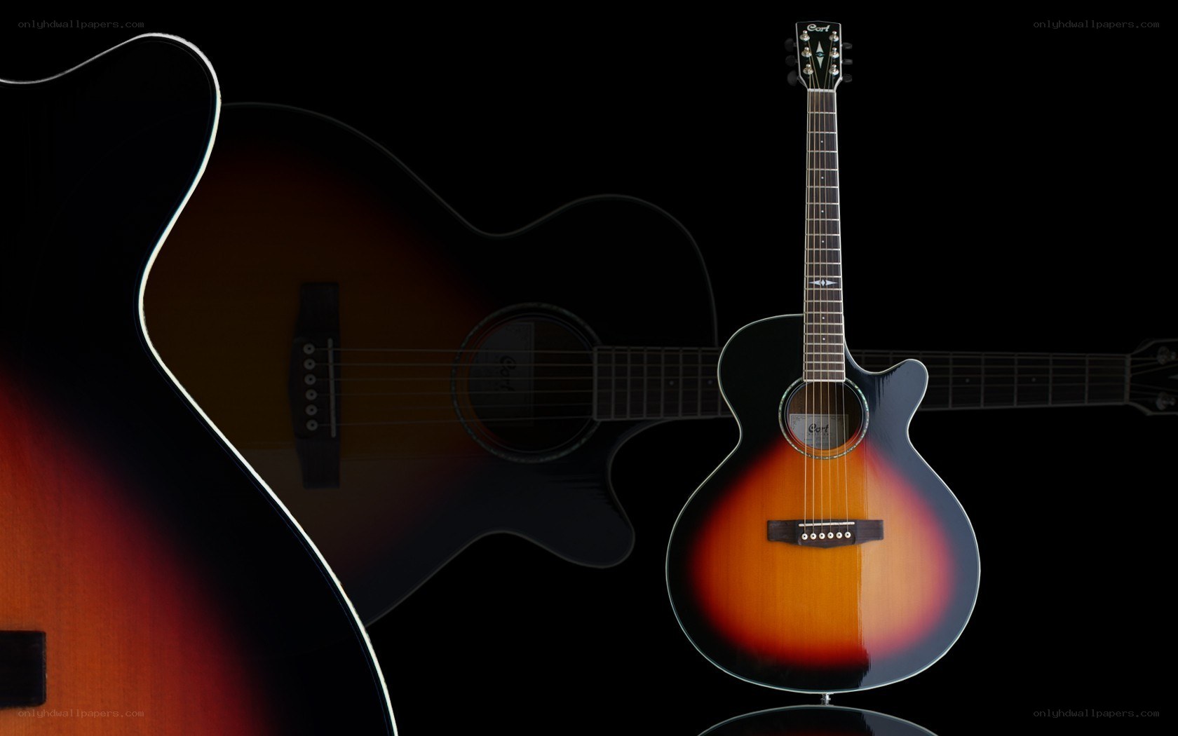 Sunburst acoustic guitar