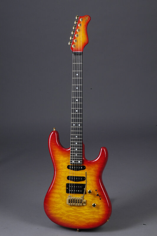 Sunburst electric guitar