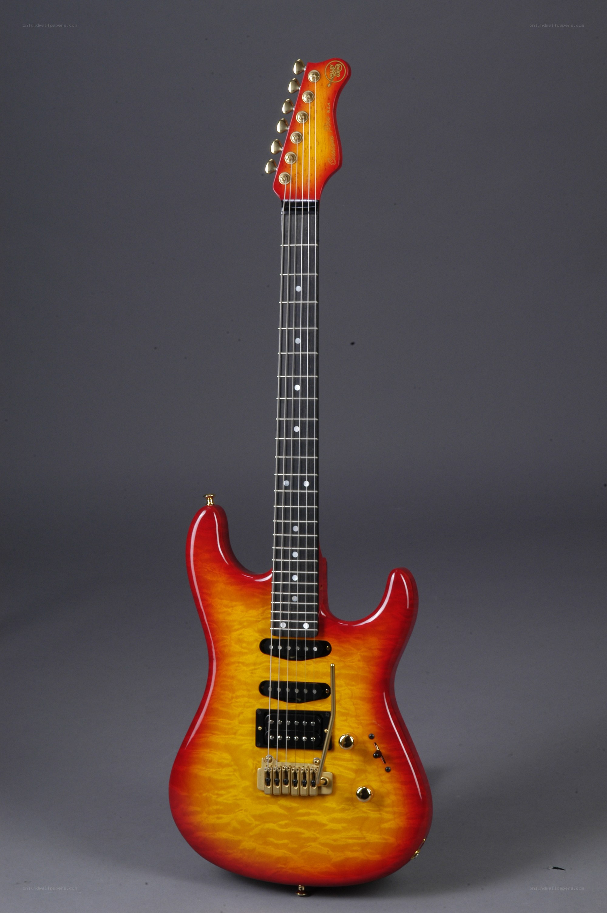Sunburst electric guitar