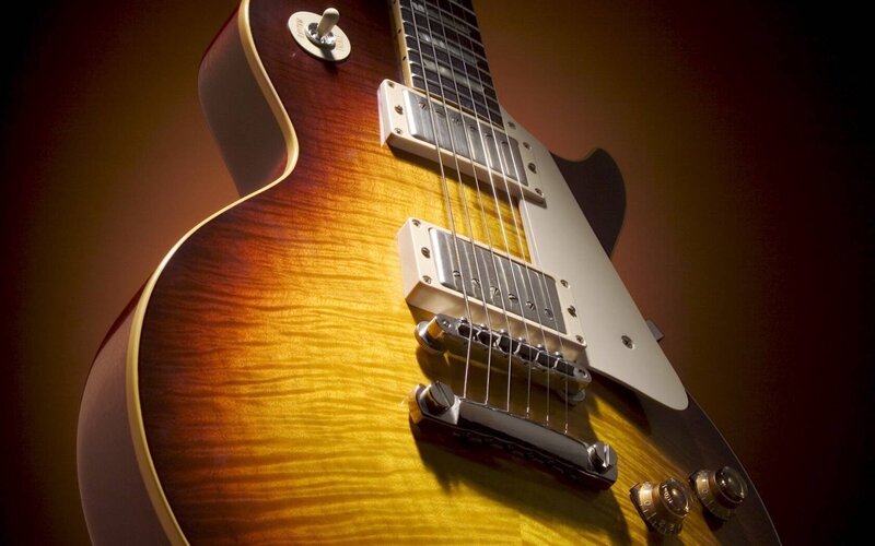 Sunburst Electric Guitar — Brown, Dramatic