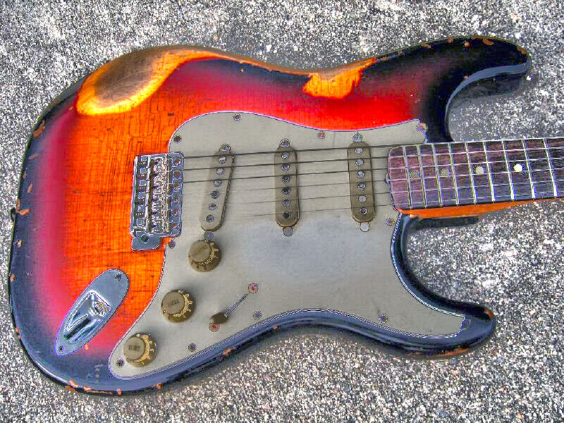 Sunburst Electric Guitar — Red