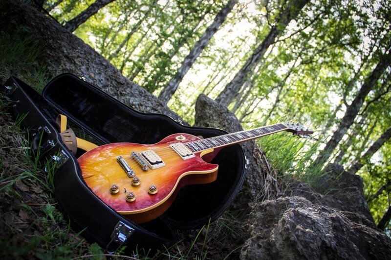 Sunburst Guitar in Case