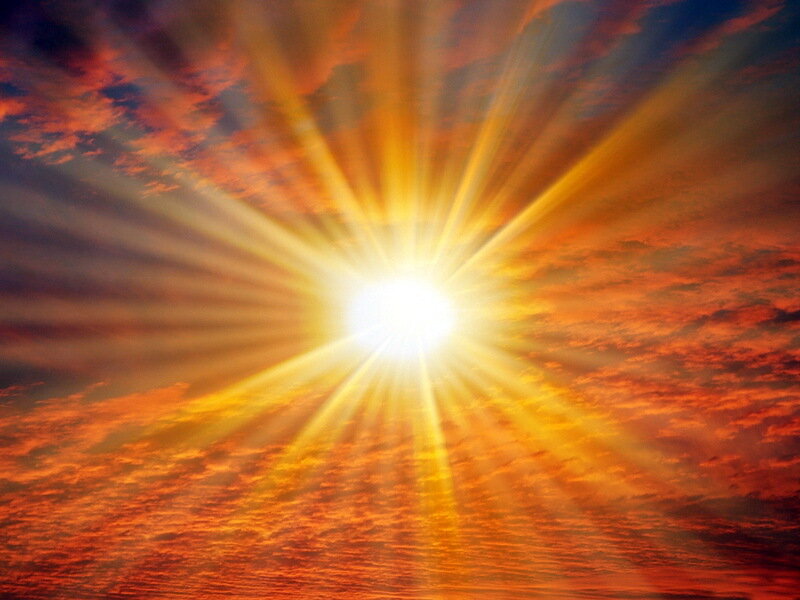Sunburst in Cloudy Sky