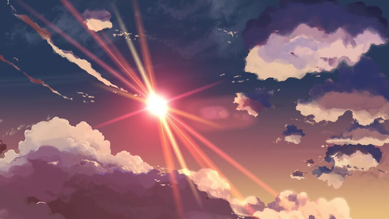Sunburst over clouds