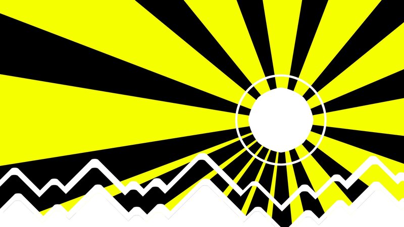 Sunburst over mountains