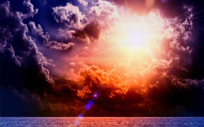 Sunburst over Ocean — Orange
