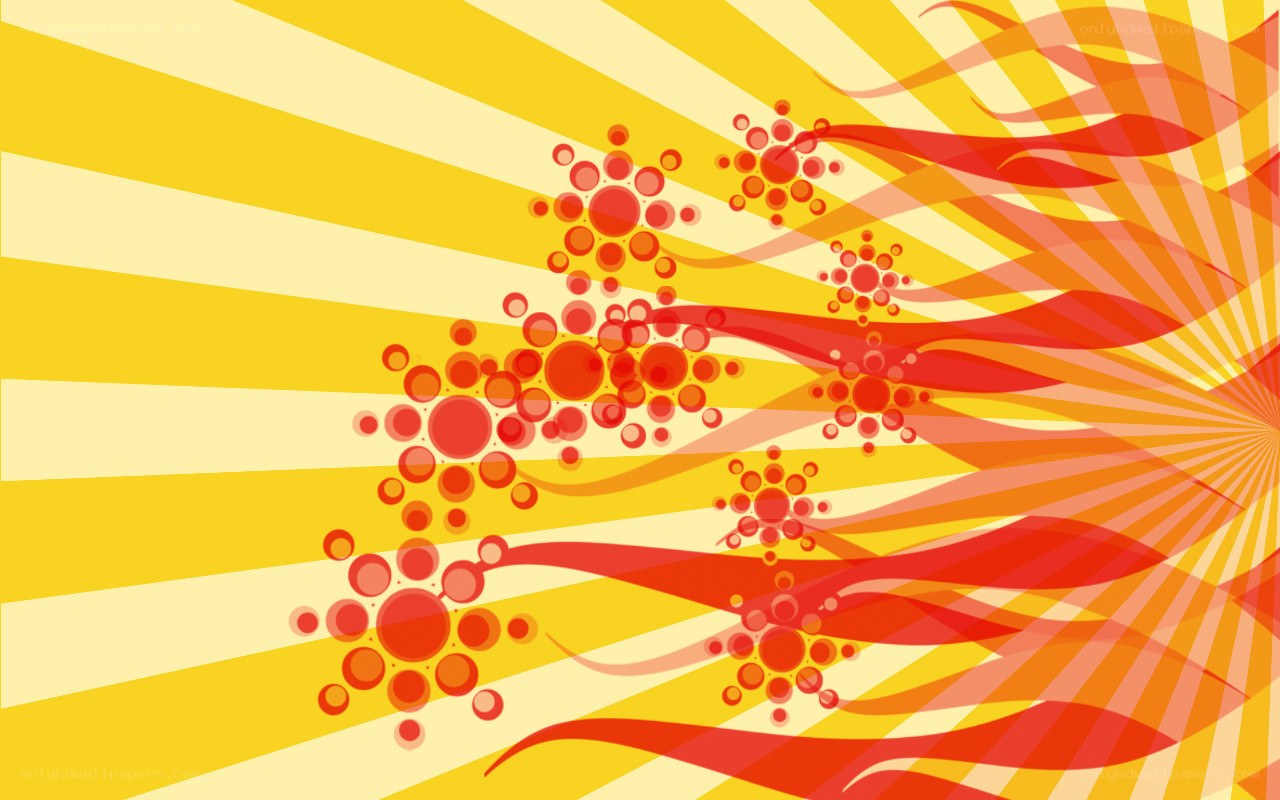Sunburst with abstract circles